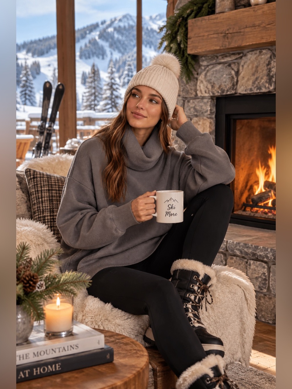 Varley Oversized Gray Funnel-Neck Sweatshirt